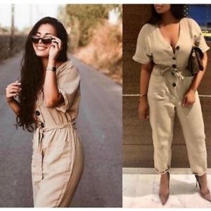 Bloggers Favorite Zara Jumpsuit Sold Out!! Size Large
